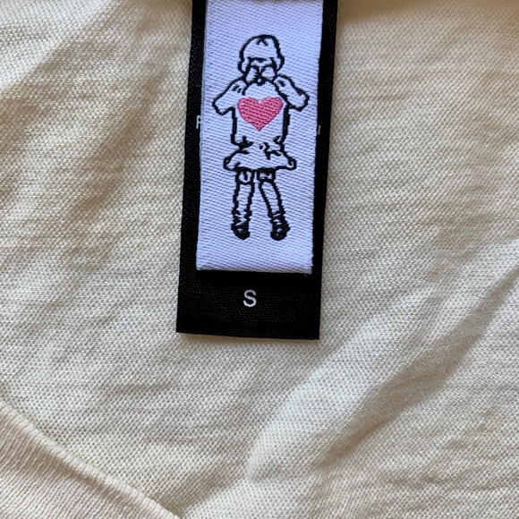 URBAN OUTFITTERS Striped tee Small Tonal Oatmeal Striped Tissue-style top Sheer - Picture 5 of 8